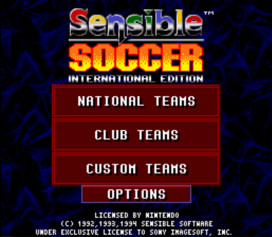 Sensible Soccer International Edition Title Screen